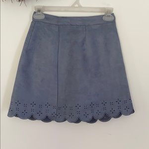 Blue Scalloped mini skirt